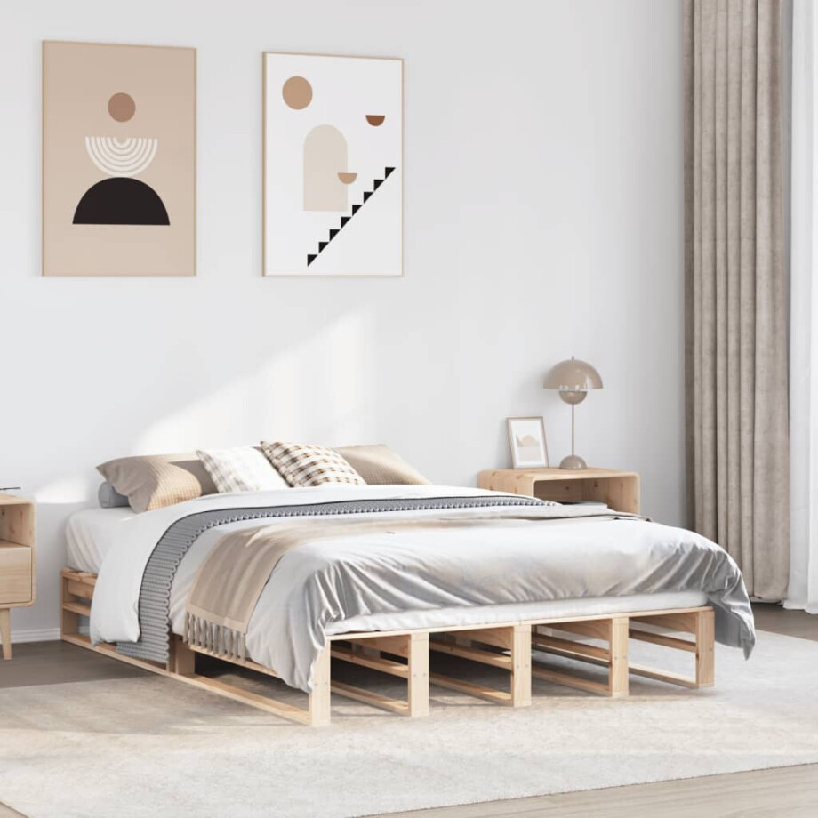 vidaXL Bedframe zonder matras massief grenenhout 120x200 cm vidaXL Bedframe zonder matras massief grenenhout 120x200 cm afbeelding 1
