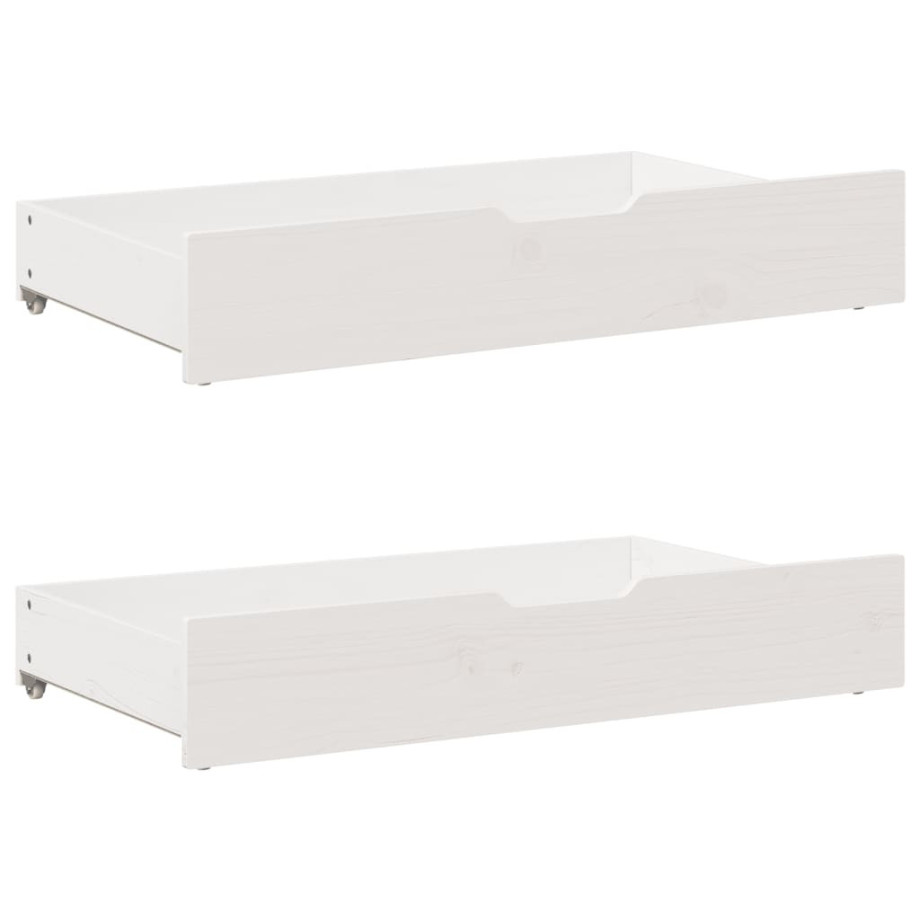vidaXL Bedlades 2 st 90x55x17 cm massief grenenhout wit afbeelding 1
