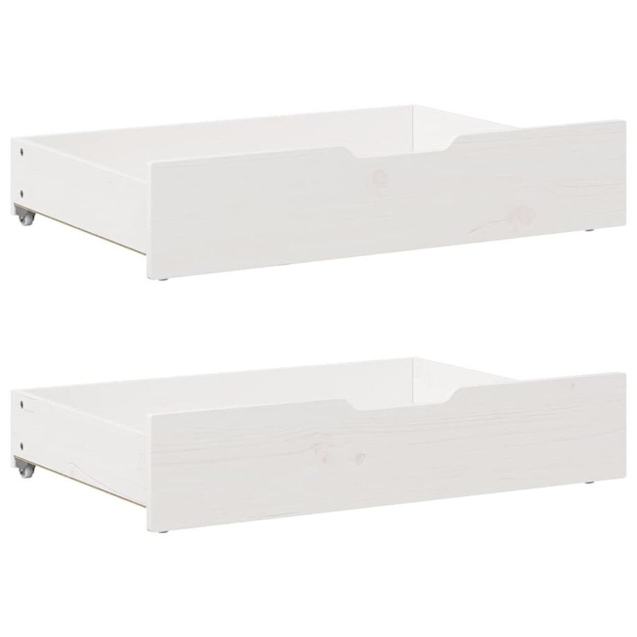vidaXL Bedlades 2 st 85x55x17 cm massief grenenhout wit afbeelding 1