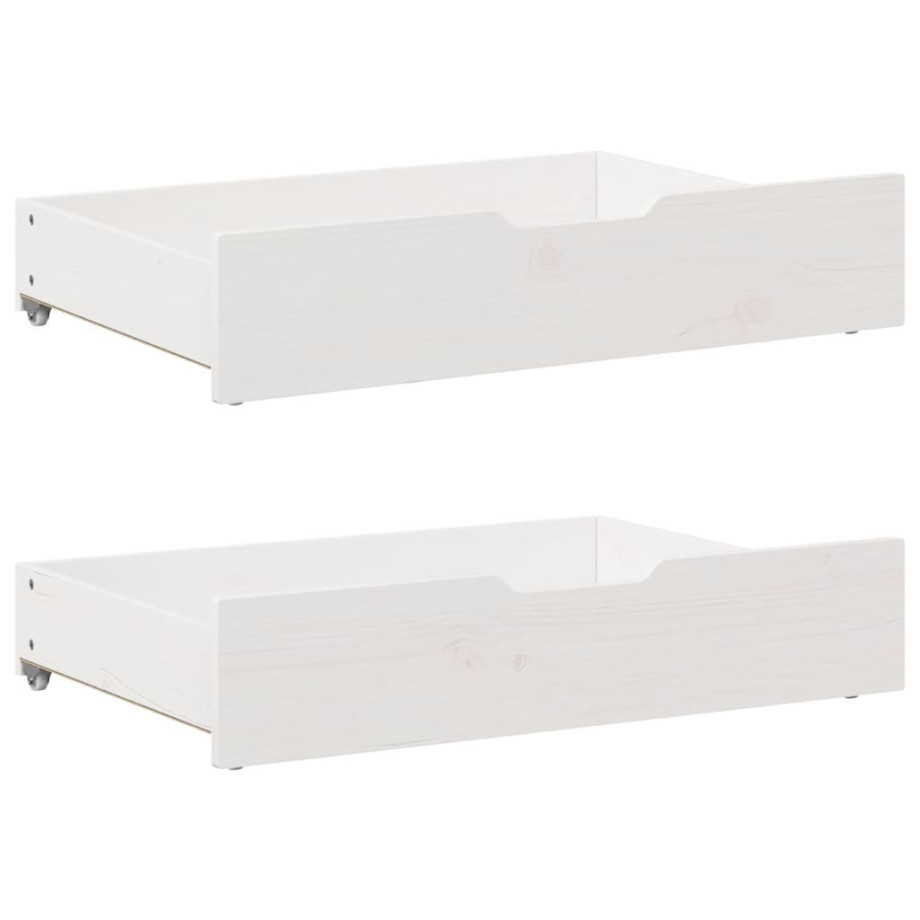 vidaXL Bedlades 2 st 80x55x17 cm massief grenenhout wit afbeelding 1