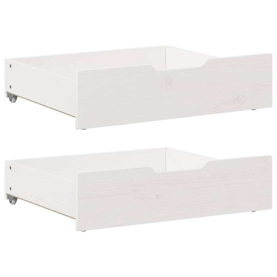 vidaXL Bedlades 2 st 75x55x17 cm massief grenenhout wit afbeelding 1
