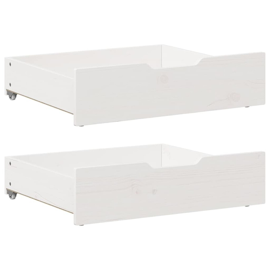 vidaXL Bedlades 2 st 65x55x17 cm massief grenenhout wit afbeelding 1