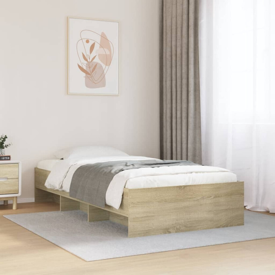vidaXL Bedframe zonder matras hout sonoma eikenkleurig 90x200 cm afbeelding 1