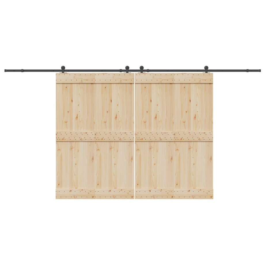 vidaXL Doos met onderdelen voor schuifdeur 427 cm staal zwart afbeelding 