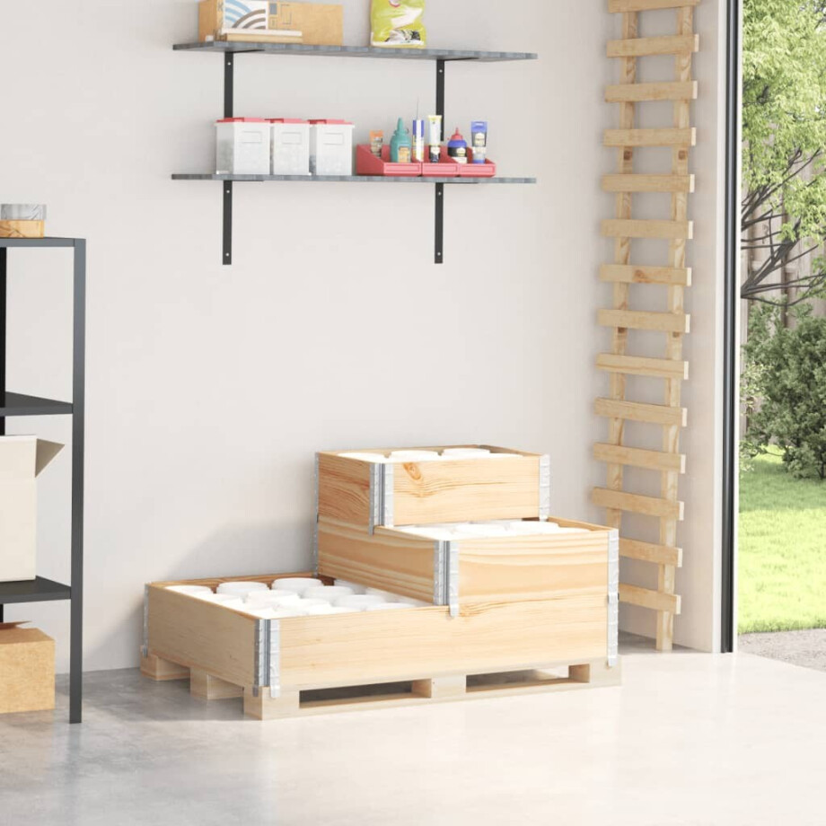 vidaXL Verhoogde plantenbak 3-laags 120x80 cm massief grenenhout afbeelding 1