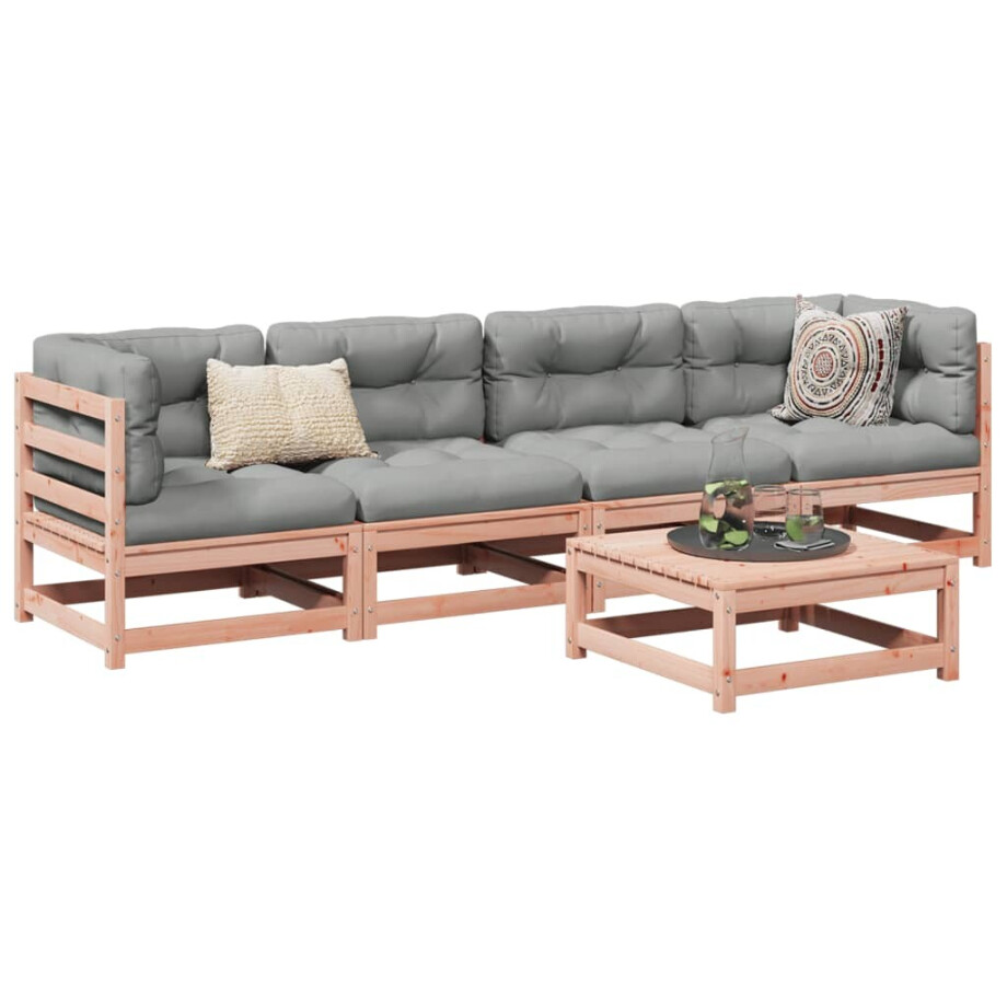 vidaXL 5-delige Loungeset massief douglas vurenhout afbeelding 1