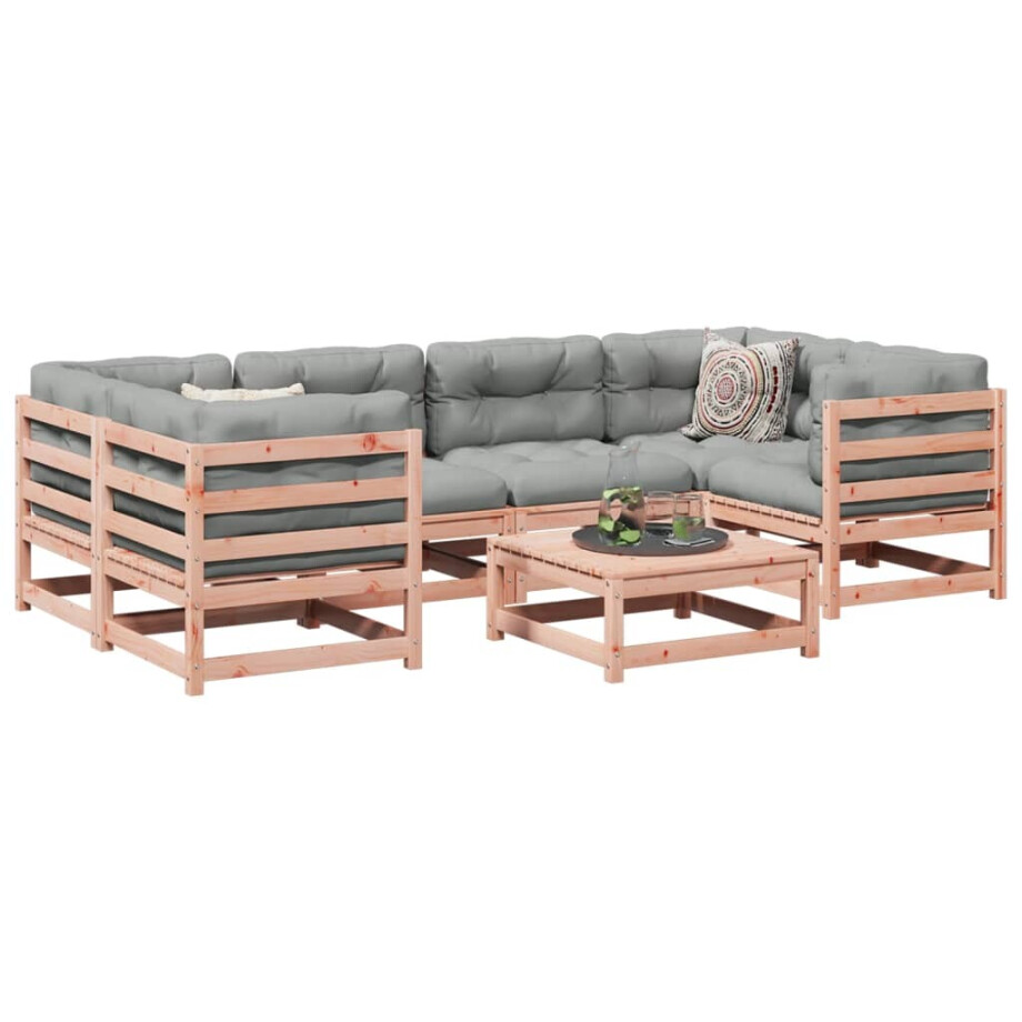 vidaXL 7-delige Loungeset massief douglas vurenhout afbeelding 1