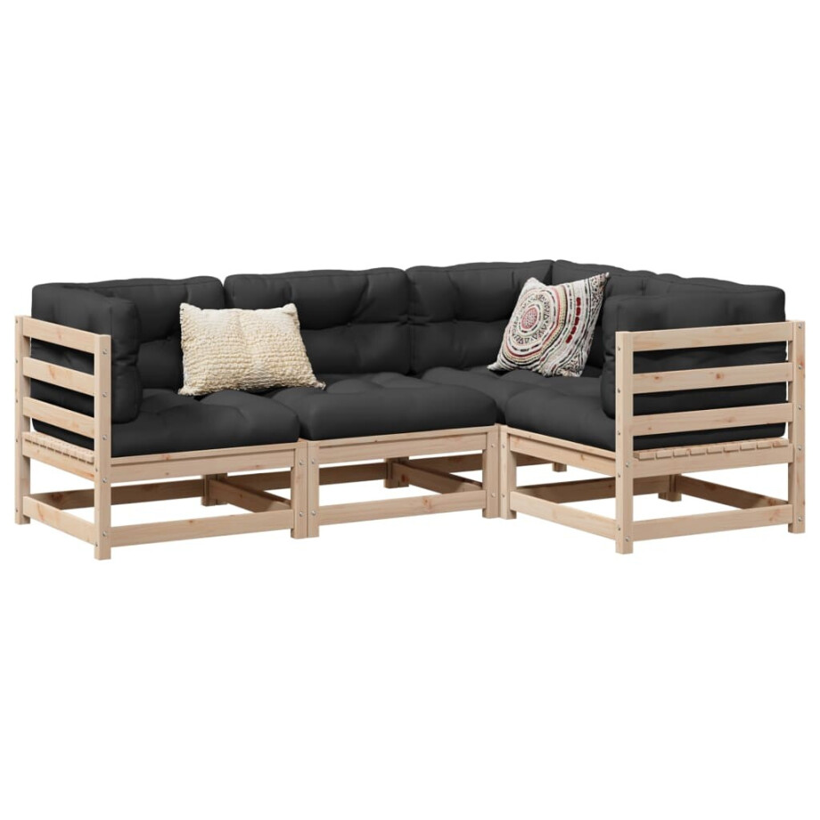 vidaXL 4-delige Loungeset massief grenenhout vidaXL 4-delige Loungeset massief grenenhout afbeelding 1
