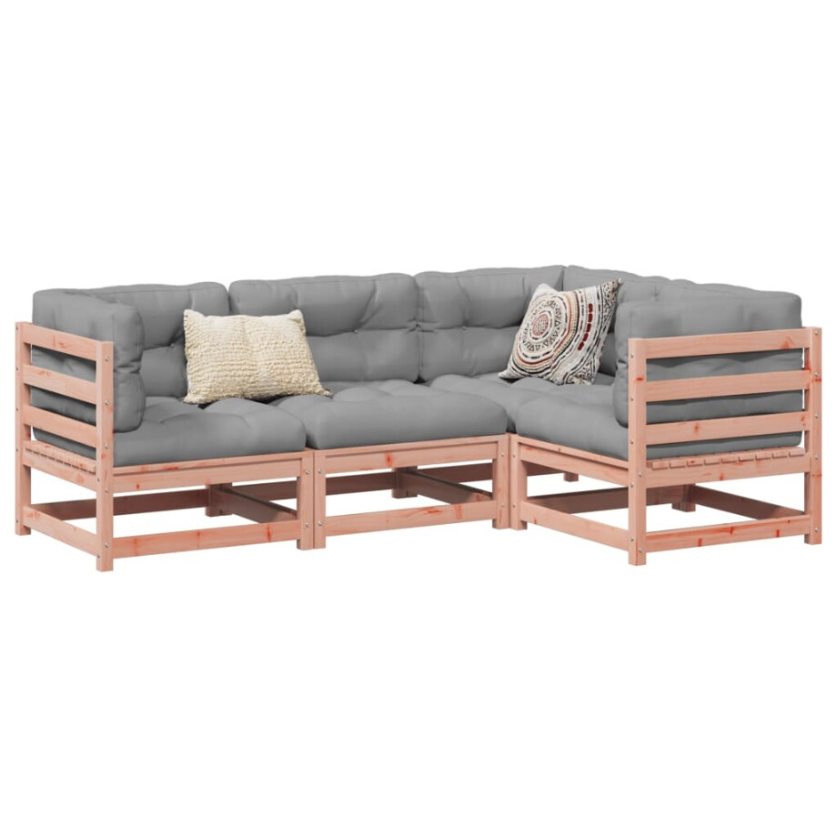 vidaXL 4-delige Loungeset massief douglas vurenhout vidaXL 4-delige Loungeset massief douglas vurenhout afbeelding 1