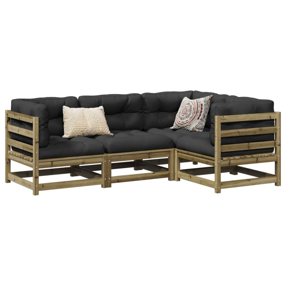 vidaXL 4-delige Loungeset geïmpregneerd grenenhout vidaXL 4-delige Loungeset geïmpregneerd grenenhout afbeelding 1