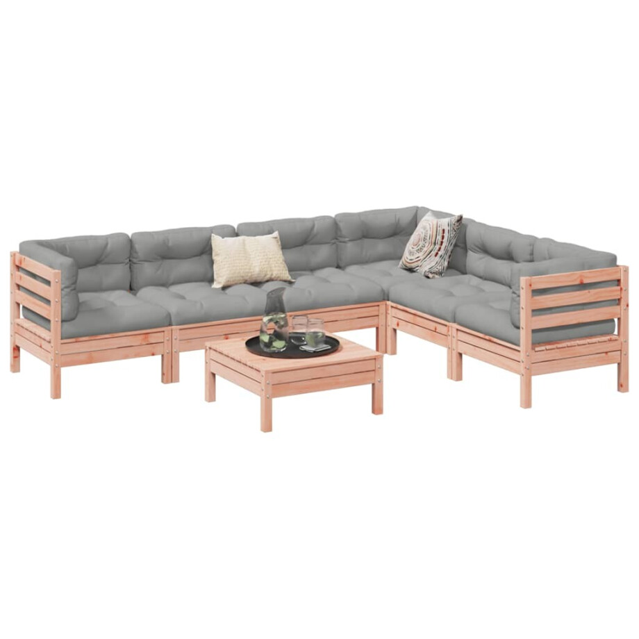 vidaXL 7-delige Loungeset met kussens massief douglas vurenhout vidaXL 7-delige Loungeset met kussens massief douglas vurenhout afbeelding 1