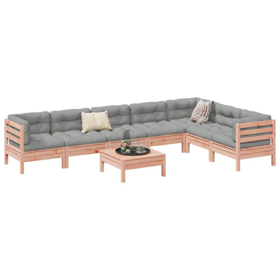 vidaXL 8-delige Loungeset met kussens massief douglas vurenhout vidaXL 8-delige Loungeset met kussens massief douglas vurenhout afbeelding 1