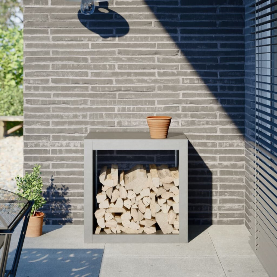 vidaXL Haardhoutrek 60x40x60 cm roestvrij staal afbeelding 1