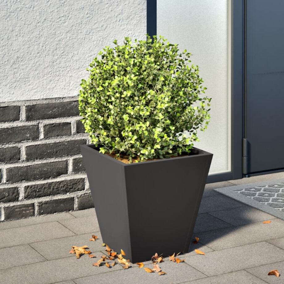 vidaXL Plantenbak 30x30x30 cm staal zwart afbeelding 1