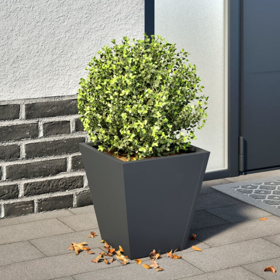 vidaXL Plantenbak 30x30x30 cm staal antracietkleurig afbeelding 1