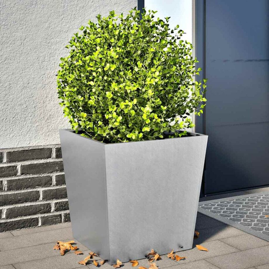 vidaXL Plantenbakken 2 st 50x50x50 cm gegalvaniseerd staal afbeelding 1