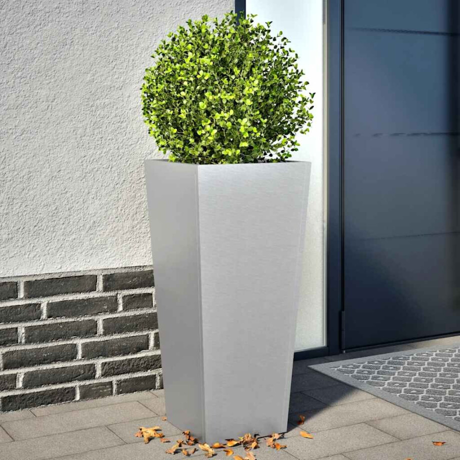 vidaXL Plantenbakken 2 st 35x35x75 cm gegalvaniseerd staal afbeelding 1