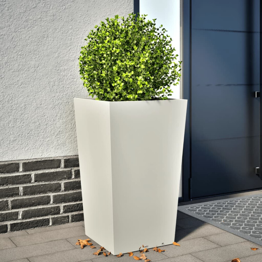 vidaXL Plantenbak 45x45x75 cm staal wit afbeelding 1