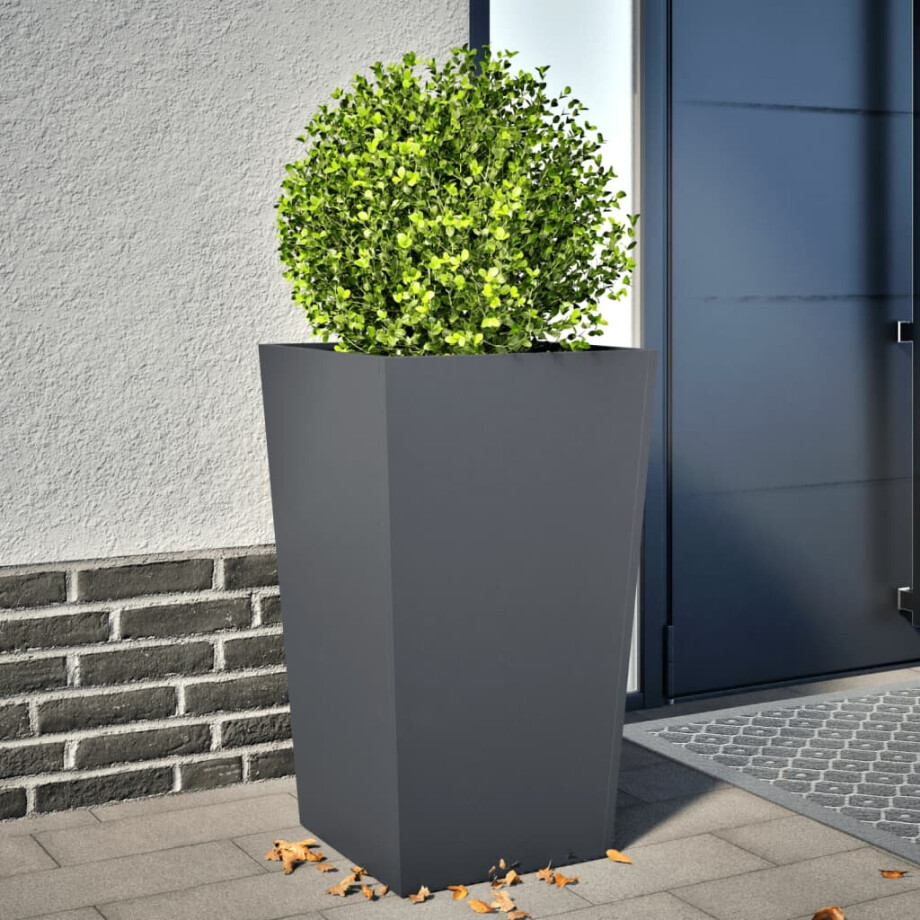 vidaXL Plantenbak 45x45x75 cm staal antracietkleurig afbeelding 1