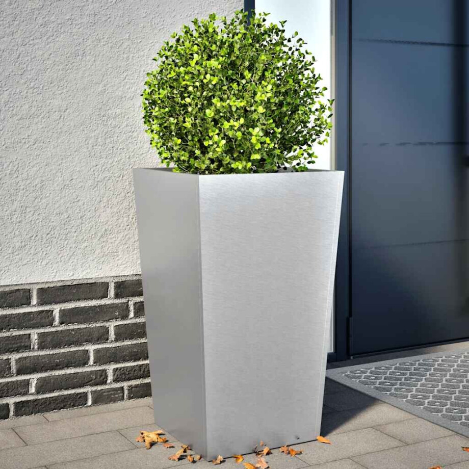 vidaXL Plantenbakken 2 st 45x45x75 cm gegalvaniseerd staal afbeelding 1