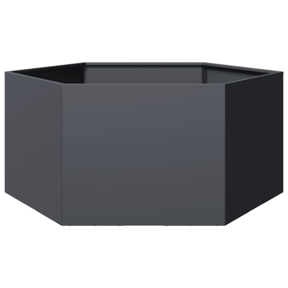 vidaXL Plantenbak zeshoek 104x90x45 cm staal antracietkleurig afbeelding 1