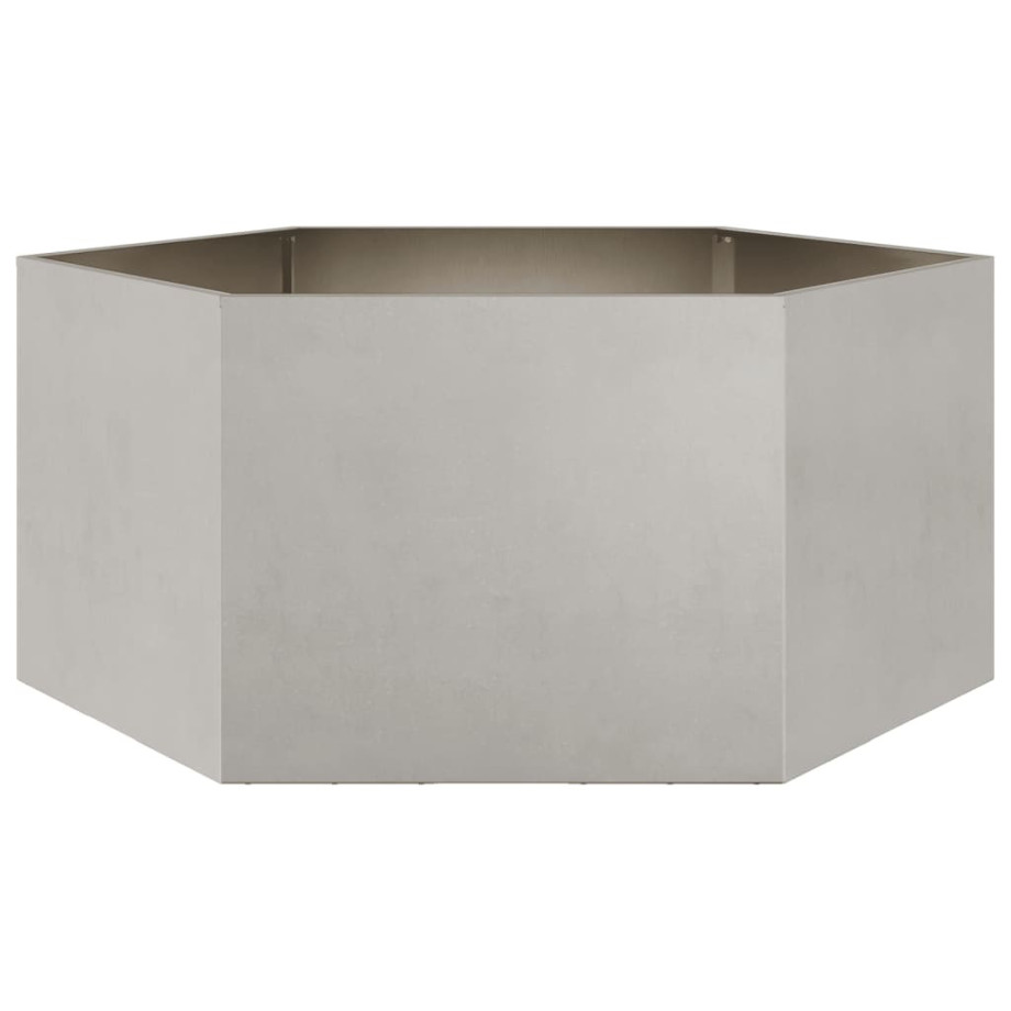 vidaXL Plantenbak zeshoek 104x90x45 cm roestvrijstaal afbeelding 1