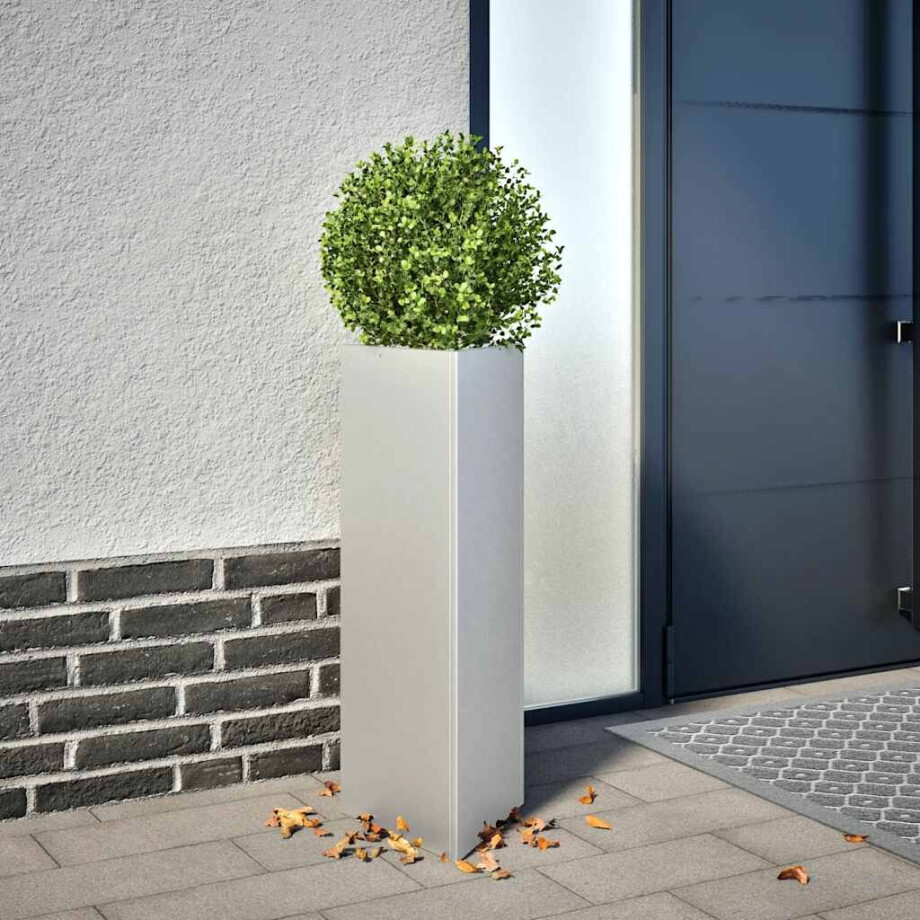 vidaXL Plantenbak driehoek 30x26x75 cm gegalvaniseerd staal afbeelding 1
