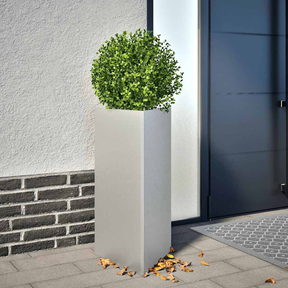 vidaXL Plantenbak driehoek 40x40x75 cm gegalvaniseerd staal afbeelding 1