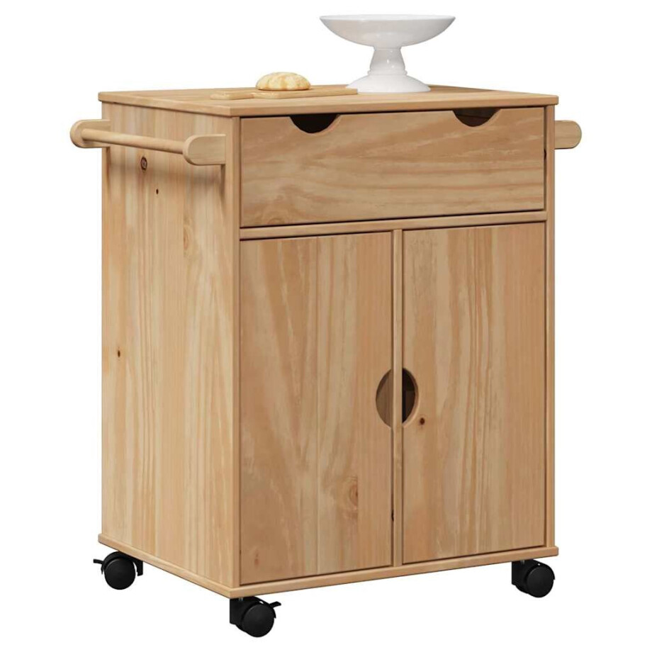 vidaXL Keukentrolley OTTA 59x45x80 cm massief grenenhout vidaXL Keukentrolley OTTA 59x45x80 cm massief grenenhout afbeelding 1