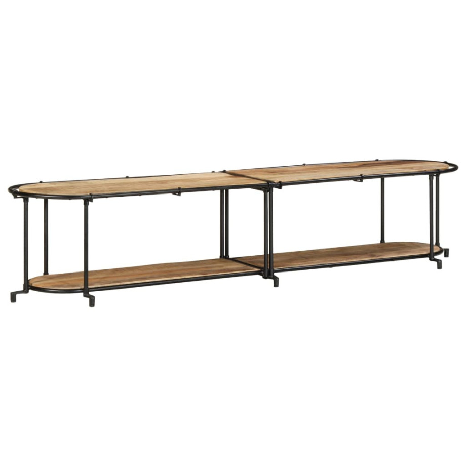 vidaXL Tv-meubel 200x42x40 cm massief ruw mangohout vidaXL Tv-meubel 200x42x40 cm massief ruw mangohout afbeelding 1