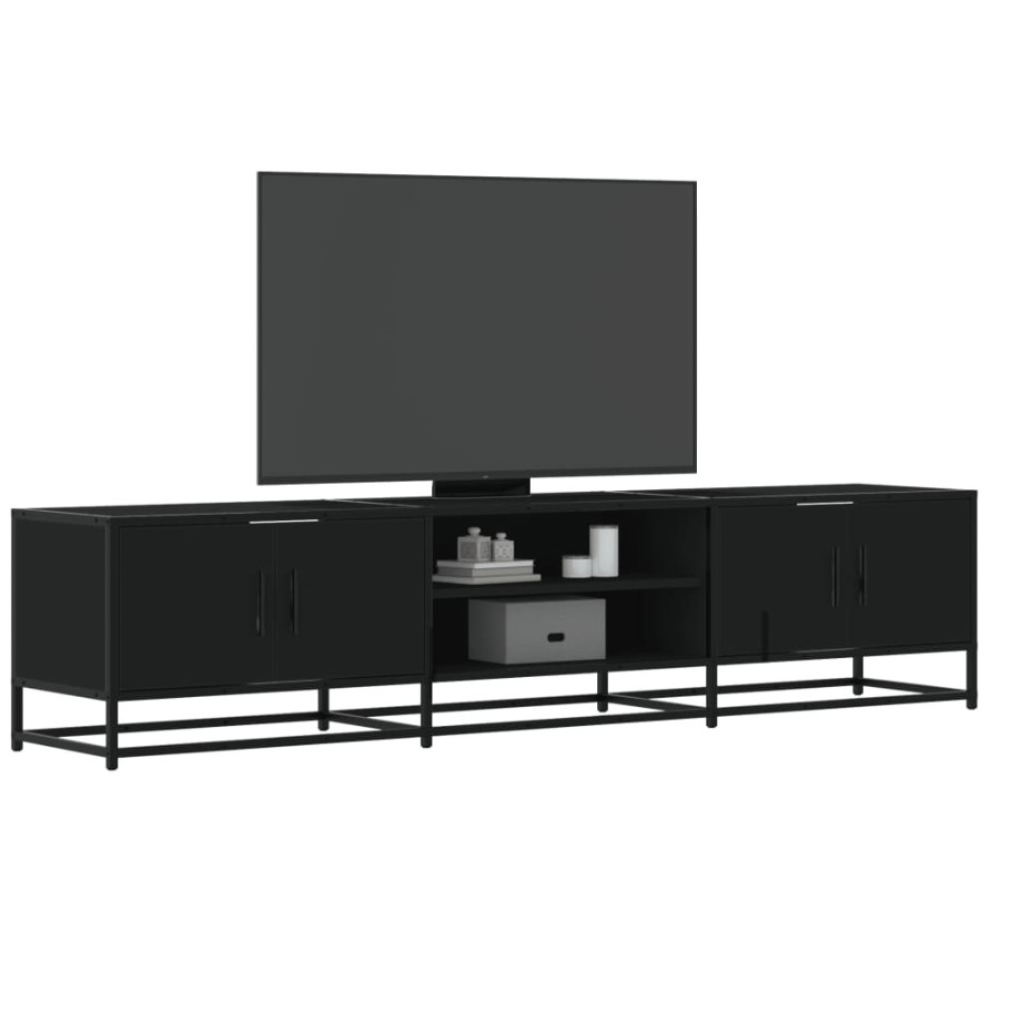 vidaXL Tv-meubel 180x35x41 cm bewerkt hout zwart afbeelding 1