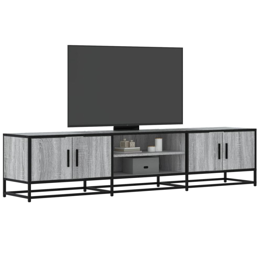 vidaXL Tv-meubel 180x35x41 cm bewerkt hout grijs sonoma eikenkleurig afbeelding 1