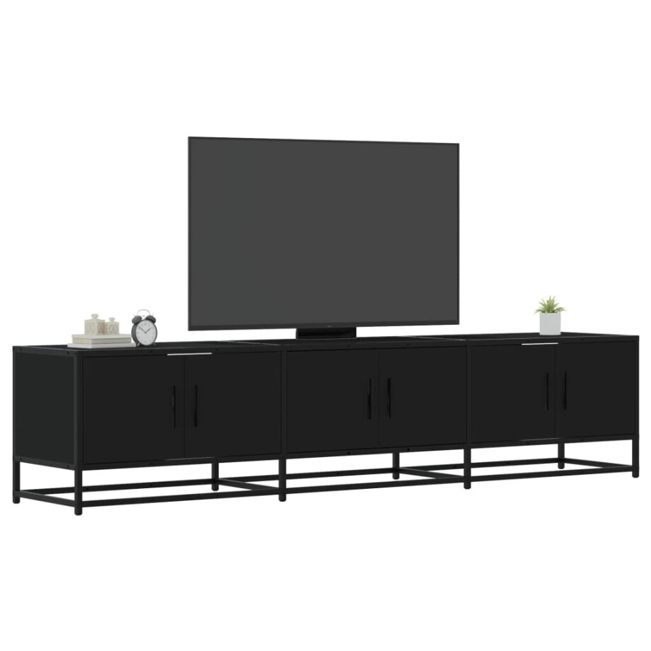 vidaXL Tv-meubel 180x35x41 cm bewerkt hout zwart afbeelding 1