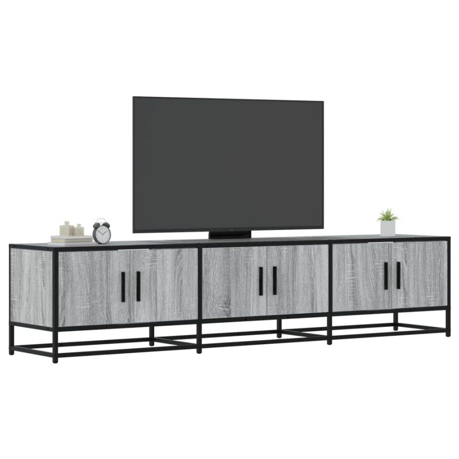 vidaXL Tv-meubel 180x35x41 cm bewerkt hout grijs sonoma eikenkleurig afbeelding 1