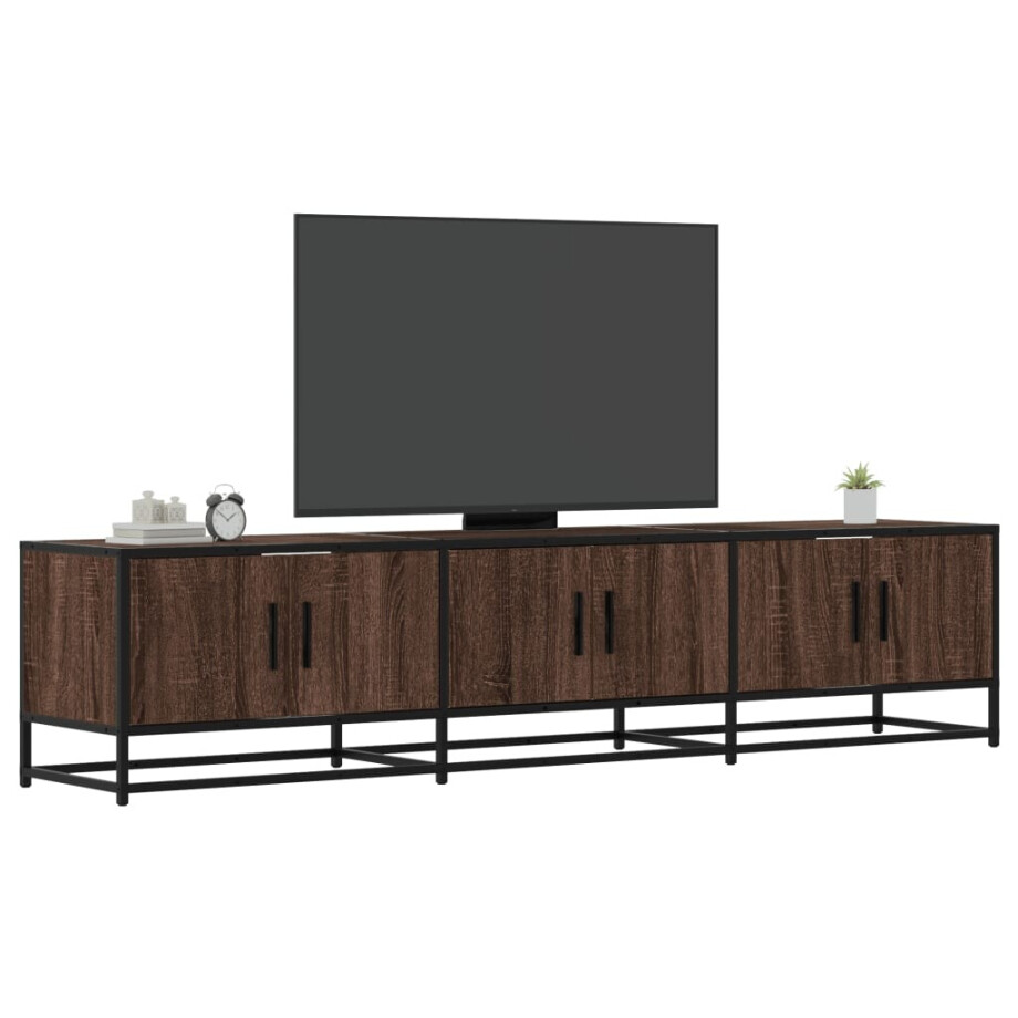 vidaXL Tv-meubel 180x35x41 cm bewerkt hout bruin eikenkleurig afbeelding 1