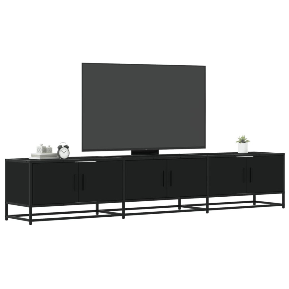 vidaXL Tv-meubel 210x35x41 cm bewerkt hout zwart afbeelding 1