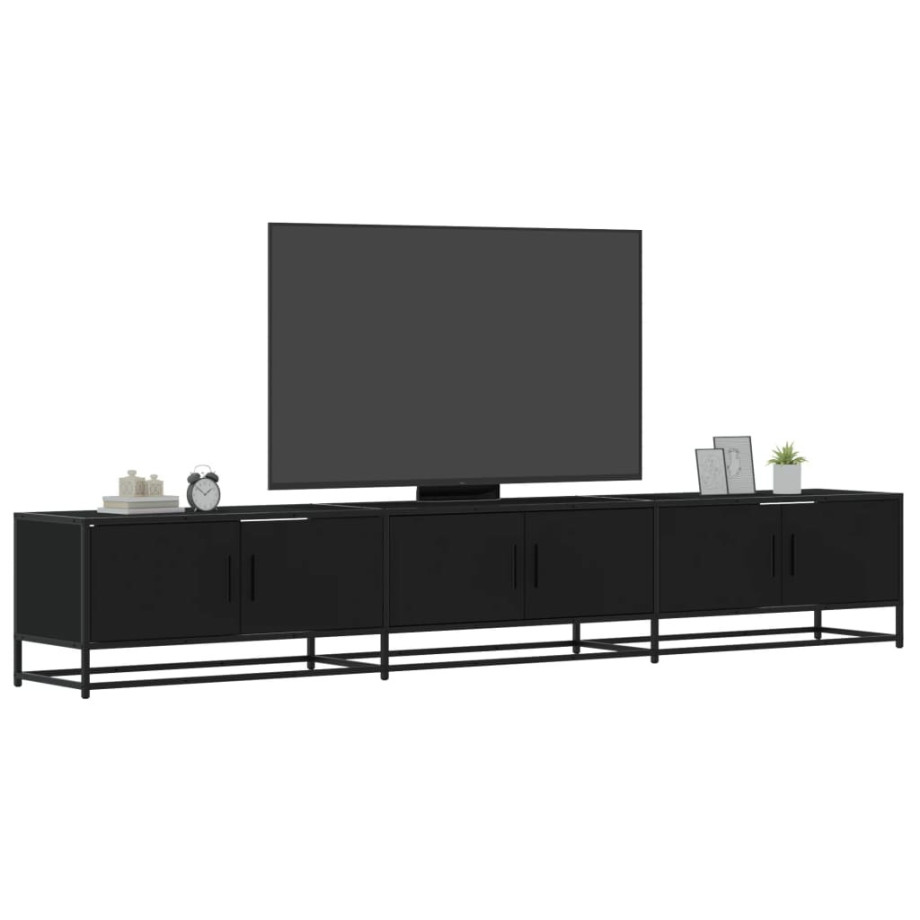 vidaXL Tv-meubel 240x35x41 cm bewerkt hout zwart afbeelding 1