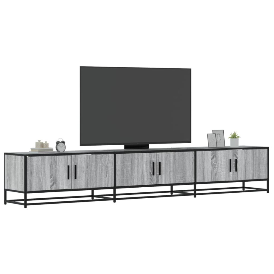 vidaXL Tv-meubel 240x35x41 cm bewerkt hout grijs sonoma eikenkleurig afbeelding 1