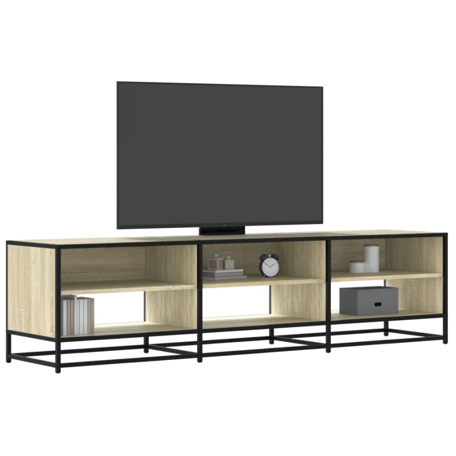 vidaXL Tv-meubel 18x40x46 cm bewerkt hout sonoma eikenkleurig afbeelding 1