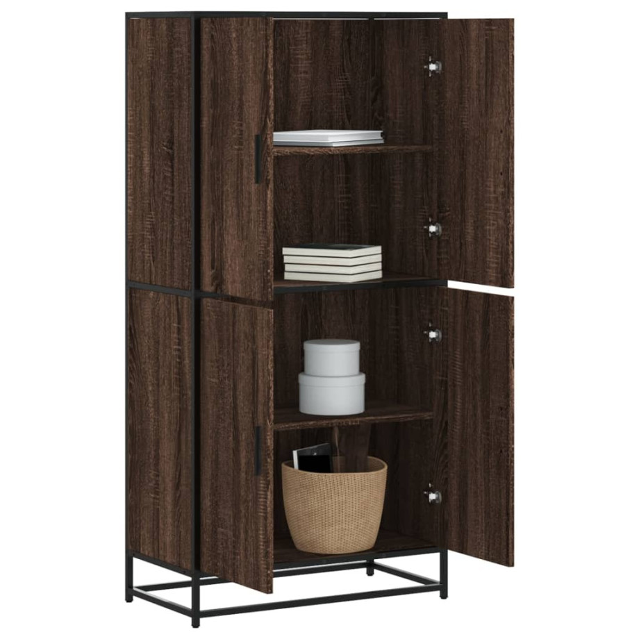 vidaXL Hoge kast 68x35x139 cm bewerkt hout bruin eikenkleurig vidaXL Hoge kast 68x35x139 cm bewerkt hout bruin eikenkleurig afbeelding 1