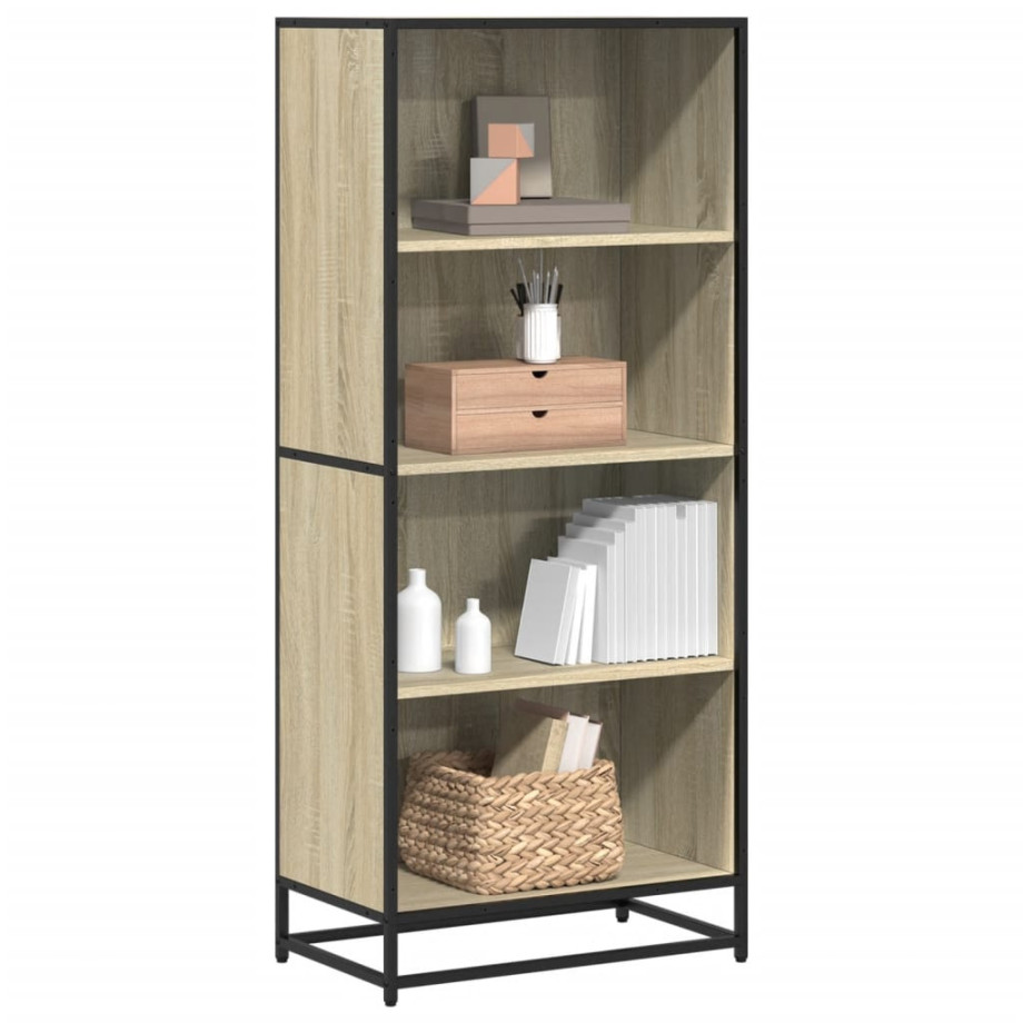vidaXL Boekenkast 60x35x139 cm bewerkt hout sonoma eikenkleurig afbeelding 1