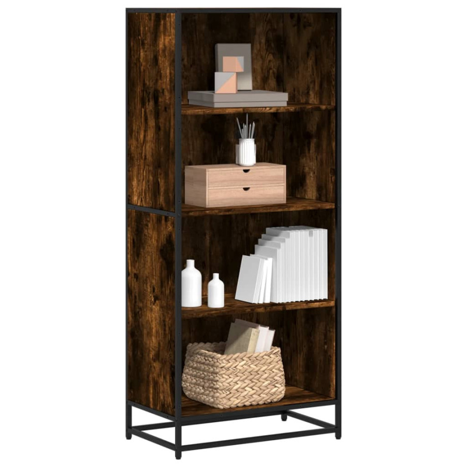 vidaXL Boekenkast 60x35x139 cm bewerkt hout gerookt eikenkleurig afbeelding 1