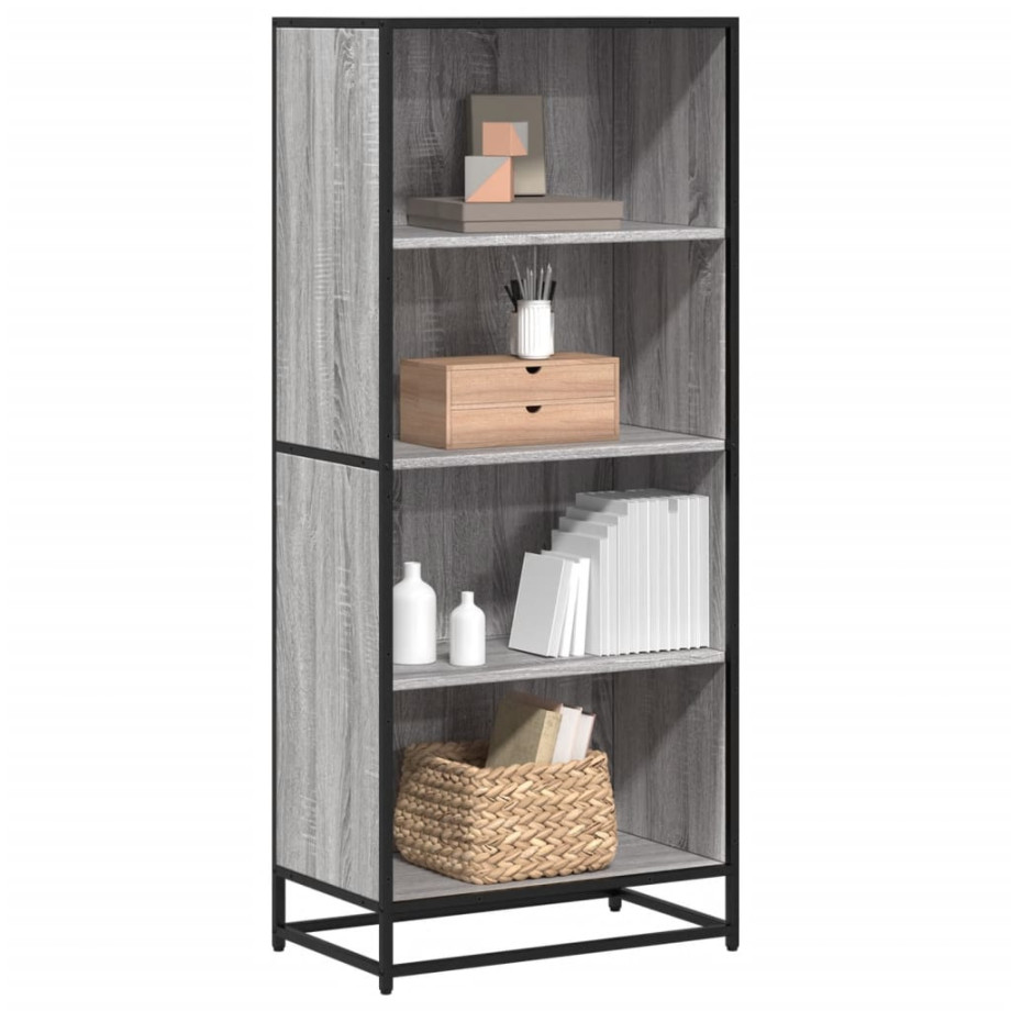 vidaXL Boekenkast 60x35x139 cm bewerkt hout grijs sonoma eikenkleurig vidaXL Boekenkast 60x35x139 cm bewerkt hout grijs sonoma eikenkleurig afbeelding 1