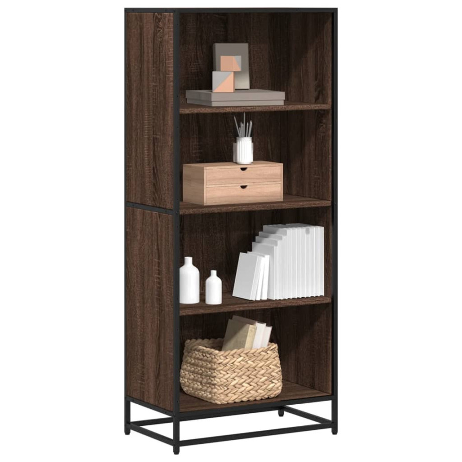 vidaXL Boekenkast 60x35x139 cm bewerkt hout bruin eikenkleurig afbeelding 1