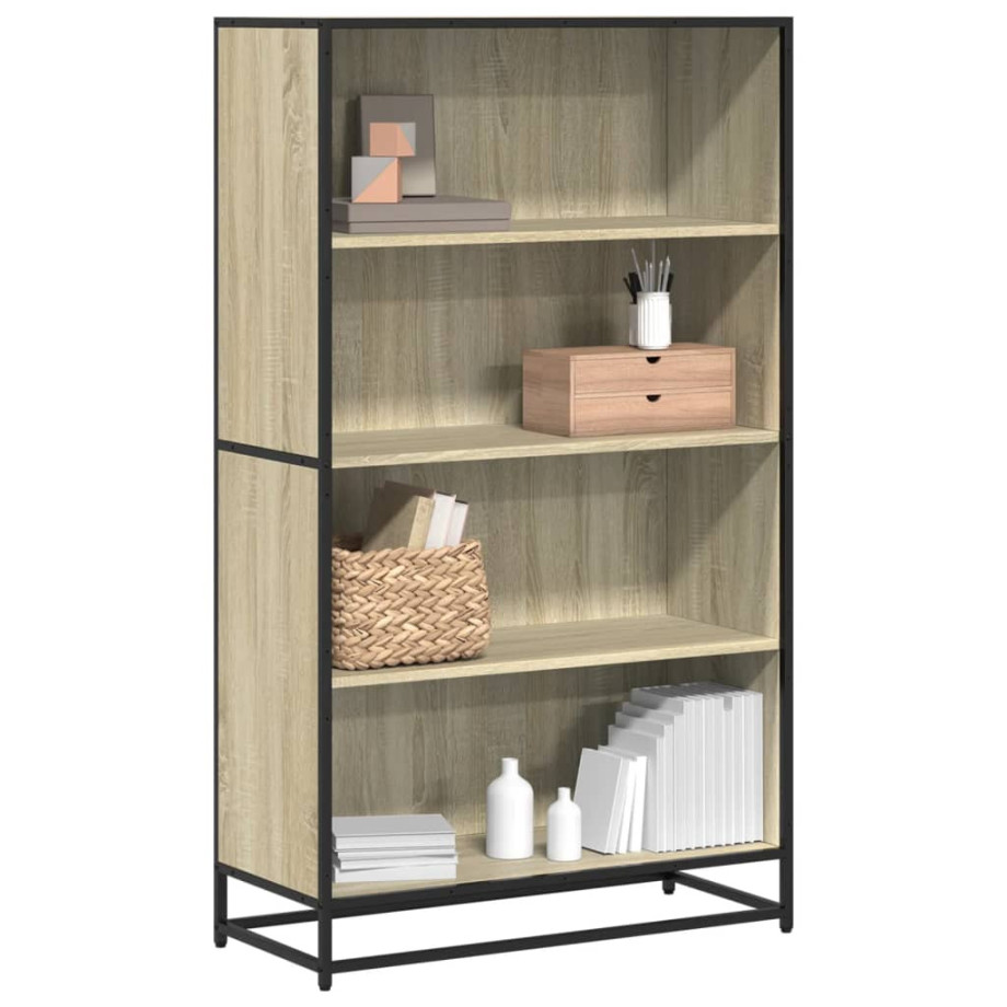 vidaXL Boekenkast 80,5x35x139 cm bewerkt hout sonoma eikenkleurig afbeelding 1