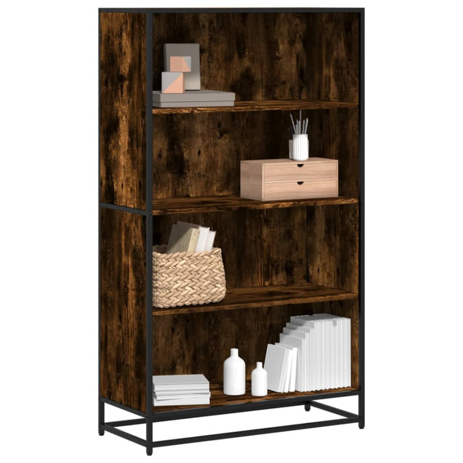 vidaXL Boekenkast 80,5x35x139 cm bewerkt hout gerookt eikenkleurig afbeelding 1