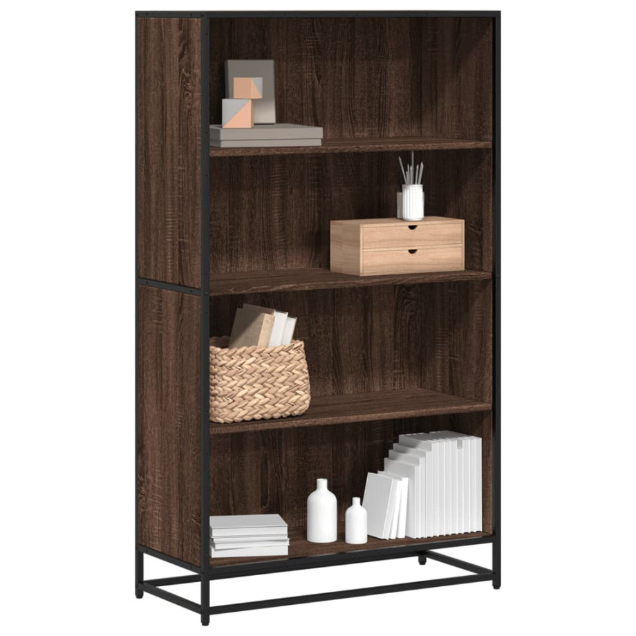 vidaXL Boekenkast 80,5x35x139 cm bewerkt hout bruin eikenkleurig vidaXL Boekenkast 80,5x35x139 cm bewerkt hout bruin eikenkleurig afbeelding 1