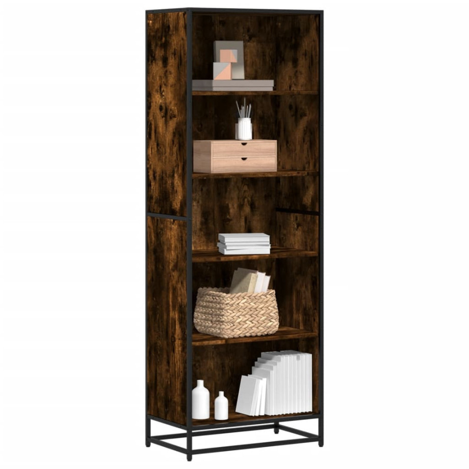 vidaXL Boekenkast 60x35x170,5 cm bewerkt hout gerookt eikenkleurig vidaXL Boekenkast 60x35x170,5 cm bewerkt hout gerookt eikenkleurig afbeelding 1