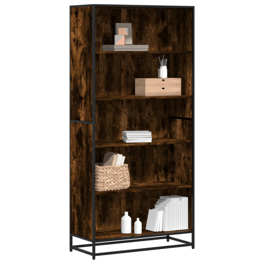 vidaXL Boekenkast 80,5x35x170,5 cm bewerkt hout gerookt eikenkleurig vidaXL Boekenkast 80,5x35x170,5 cm bewerkt hout gerookt eikenkleurig afbeelding 1