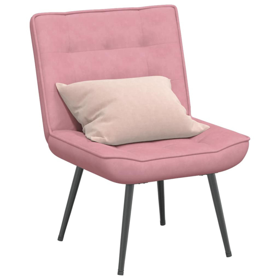 vidaXL Relaxstoel 64x74x84 cm fluweel roze afbeelding 1